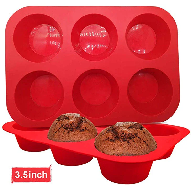 Molde De Metal Antiaderente WALFOS, Utensílios De Cozinha Para Fondant, 1 Peça De Silicone Com 6 Cop - 1