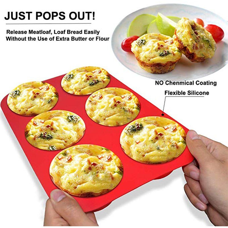 Molde De Metal Antiaderente WALFOS, Utensílios De Cozinha Para Fondant, 1 Peça De Silicone Com 6 Cop - 6