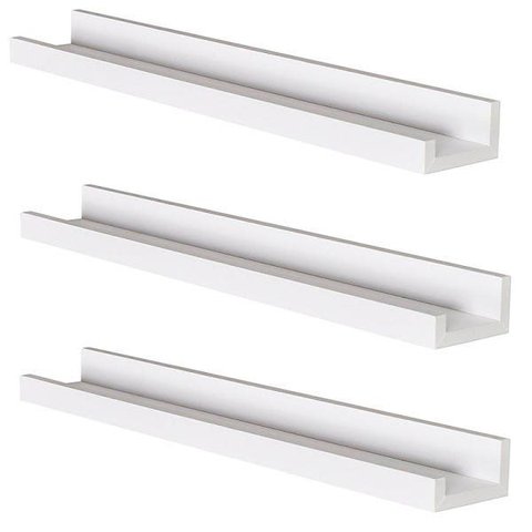 Combo 3 Prateleiras Branco 80cm Tempero Decorativo Quadros Foto Livro Mdf