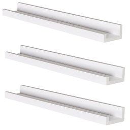 Kit 3 Prateleiras Branco 85cm Tempero Decorativo Quadros Foto Livro mdf - 1