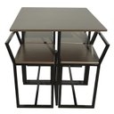 Ver imagem 1 de Mesa Jantar Prime Compacta de Madeira 4 Cadeiras Tabaco Linheiro BF Decor