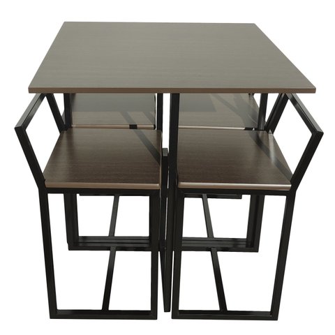 Mesa Jantar Prime Compacta de Madeira 4 Cadeiras Tabaco Linheiro BF Decor