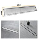 Ver imagem 6 de Ralo Linear Embralumi Oculto Invisível Piso Aço Inox 50x10cm