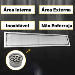 Ralo Linear Embralumi Oculto Invisível Piso Aço Inox 50x10cm - 2