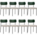 Ver imagem 1 de Kit 08 Cadeiras para Sala de Jantar Melina L02 Facto Verde Musgo Linho Cru - Lyam Decor
