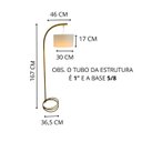 Ver imagem 3 de Luminária de Chão Floripa Abajur de Piso Moderno Metal Cúpula Cilíndrica Tecido Palha:dourado