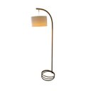 Ver imagem 1 de Luminária de Chão Floripa Abajur de Piso Moderno Metal Cúpula Cilíndrica Tecido Palha:dourado