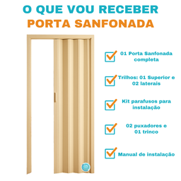 Porta Sanfonada Pvc 0,84x2,10 Multilit Bege - 4