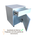Ver imagem 5 de Mesa de Cabeceira para Quarto Sala com Gaveta e Porta MDF Branco