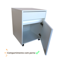 Ver imagem 4 de Mesa de Cabeceira para Quarto Sala com Gaveta e Porta MDF Branco