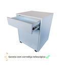 Ver imagem 3 de Mesa de Cabeceira para Quarto Sala com Gaveta e Porta MDF Branco