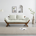 Ver imagem 6 de Sofá Japão Futon Sarja Impermeável Branco Off Madeira Imbuia