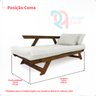 Sofá Japão Futon Sarja Impermeável Branco Off Madeira Imbuia - 6