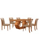 Ver imagem 2 de Mesa de Jantar Ane 180cm Tampo Laminado Barril com 6 Cadeiras Munique