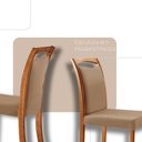 Ver imagem 4 de Mesa de Jantar Ane 180cm Tampo Laminado Barril com 6 Cadeiras Munique