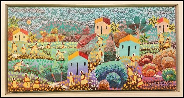 Tela Do Artista Vaqueiro Com 16 X 32cm Tema Agricultores - 1