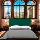 Ver imagem 2 de Cabeceira Casal Queen Estofada para Cama Box Verona Veludo Verde