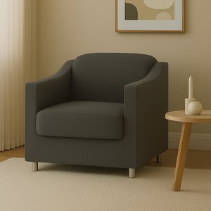 Poltrona Decorativa para Sala, Escritorio, Recepção Tila Suede Cinza