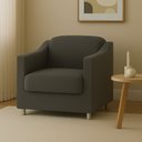 Ver imagem 1 de Poltrona Decorativa para Sala, Escritorio, Recepção Tila Suede Cinza