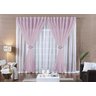 Cortina Tecido Voal na Cor Rosa 3,00m x 2,80m Grande com Ilhós Cromado e Presilhas Paula - 1