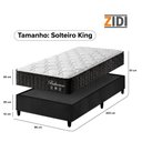 Ver imagem 4 de Cama Box Solteiro King Preto + Colchão Molas Ensacadas Zidi Bahamas 96x203x61cm