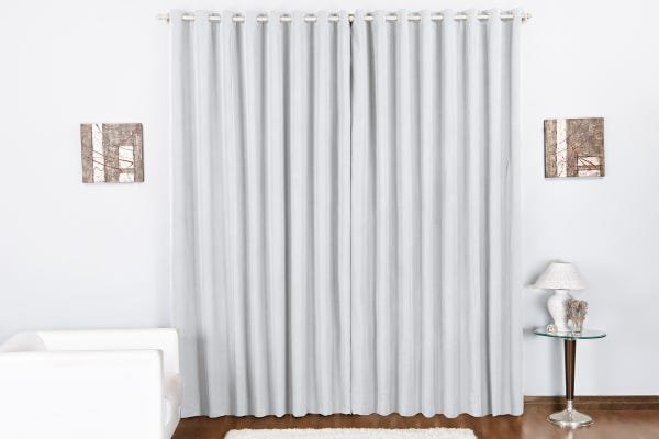 Cortina para Escritório Oxford na Cor Branco 2,00m x 1,70m com Ilhós Duda - 1