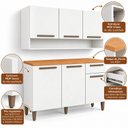 Ver imagem 7 de Kit Cozinha Turquia Armário Aéreo 3 Portas e Balcão 3 Portas 1 Gaveta Espresso Móveis
