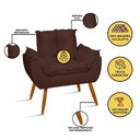 Ver imagem 2 de Kit 02 Poltronas + Sofá 2 Lugares com Puff Opala Balaqui Cor:marrom