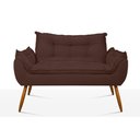 Ver imagem 6 de Kit 02 Poltronas + Sofá 2 Lugares com Puff Opala Balaqui Cor:marrom