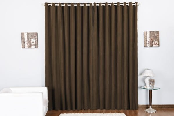 Cortina Grande na Cor Tabaco 4,00m x 2,80m para Quarto no Tecido Oxford Duda - 1