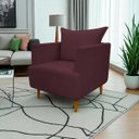 Ver imagem 2 de Poltrona Decorativa para Sala Recepção Escritório Consultório Reforçada Eliza Tecido Suede