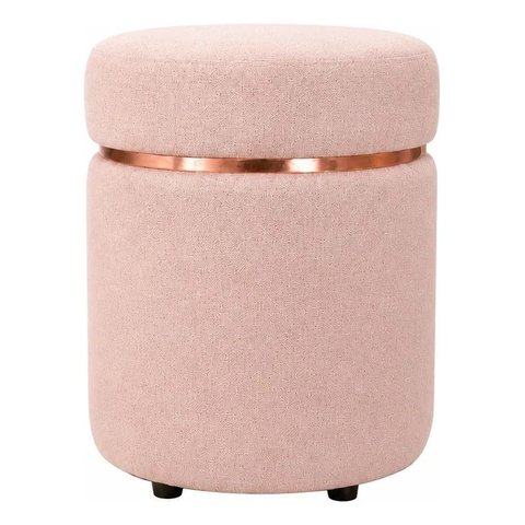 Puff Superior Rose Gold, Cor Rosa Linho - Let Móveis