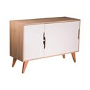 Ver imagem 4 de Aparador Murano Retrô 3 Portas MDP 115cm Carvalho e Branco Mercado Das Prateleiras