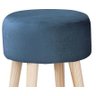 Puff Moeda Azul Marinho com Base de Madeira - Daf - 2