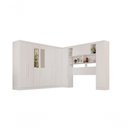 Ver imagem 6 de Guarda Roupa Casal Modulado de Canto 11 Portas de Bater 2 Gavetas MDP Branco Multimóveis