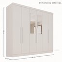 Ver imagem 2 de Guarda Roupa Casal Modulado de Canto 11 Portas de Bater 2 Gavetas MDP Branco Multimóveis