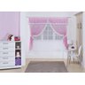 Cortina para Quarto de Criança na Cor Rosa 3,00m x 2,80m Inteira Voal para Varão Nina - 1