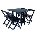 Ver imagem 5 de Conjunto Prático Mesa e 4 Cadeiras Dobrável Preto, Bar-Cozinha-Lazer-Varanda ( QUADRADO OVAL )