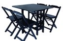 Ver imagem 5 de Conjunto Prático Mesa e 4 Cadeiras Dobrável Preto, Bar-Cozinha-Lazer-Varanda ( QUADRADO OVAL )