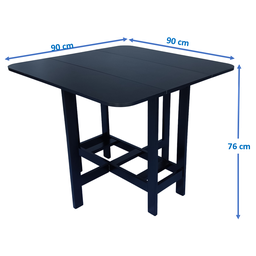 Conjunto Prático Mesa e 4 Cadeiras Dobrável Preto, Bar-Cozinha-Lazer-Varanda ( QUADRADO OVAL ) - 3