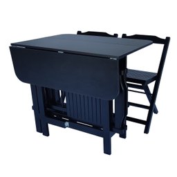 Conjunto Prático Mesa e 4 Cadeiras Dobrável Preto, Bar-Cozinha-Lazer-Varanda ( QUADRADO OVAL ) - 10