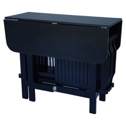 Conjunto Prático Mesa e 4 Cadeiras Dobrável Preto, Bar-Cozinha-Lazer-Varanda ( QUADRADO OVAL ) - 11