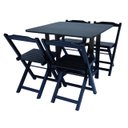 Ver mais imagens de Conjunto Prático Mesa e 4 Cadeiras Dobrável Preto, Bar-Cozinha-Lazer-Varanda ( QUADRADO OVAL )