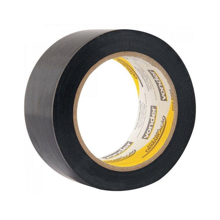 Fita adesiva para demarcação 48 mm x 30 m preta Vonder