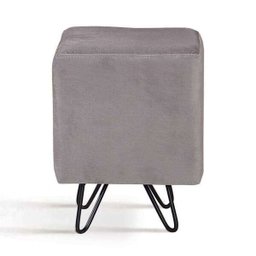 Puff Dado Prata com Base de Aço - Daf - 1