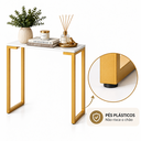 Ver imagem 6 de Aparador Estilo Industrial Slim 75x70 Mesa Decorativa Cantinho do Café Dourado e Branco