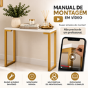 Ver imagem 4 de Aparador Estilo Industrial Slim 75x70 Mesa Decorativa Cantinho do Café Dourado e Branco