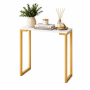 Ver imagem 1 de Aparador Estilo Industrial Slim 75x70 Mesa Decorativa Cantinho do Café Dourado e Branco
