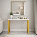 Ver imagem 5 de Aparador Estilo Industrial Slim 75x70 Mesa Decorativa Cantinho do Café Dourado e Branco