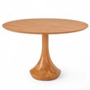 Ver mais imagens de Mesa Redonda Mahal 6 Lugares Base Madeira Maciça Tampo com Lâmina Natural 140 cm Cor Castanho